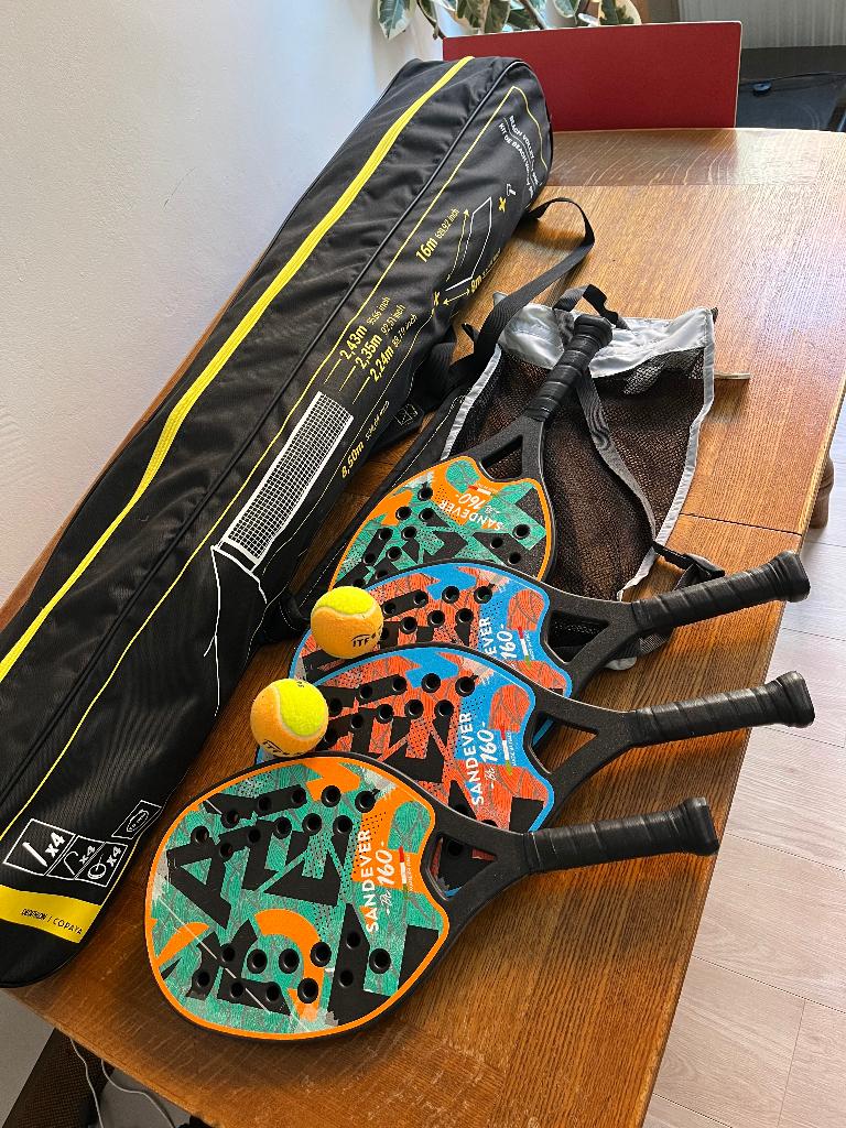 Beachvolleybal/tennis set Copaya 900 met 4 Sandever rackets, Ophalen, Zo goed als nieuw, Overige typen