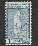 1926 1 lire-OLTRE GIUBA-Italiaanse kolonie-landkaart, Ophalen of Verzenden, Overige landen, Postfris