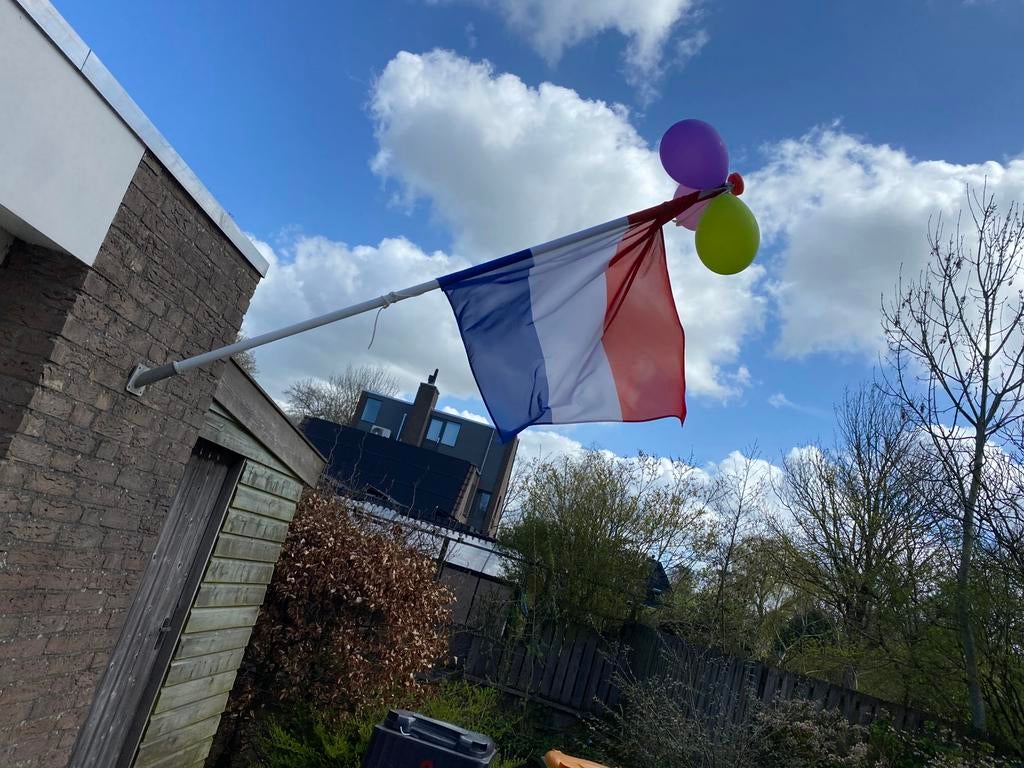 Te Koop, houten vlaggenstok., Diversen, Vlaggen en Wimpels, Ophalen of Verzenden, Zo goed als nieuw