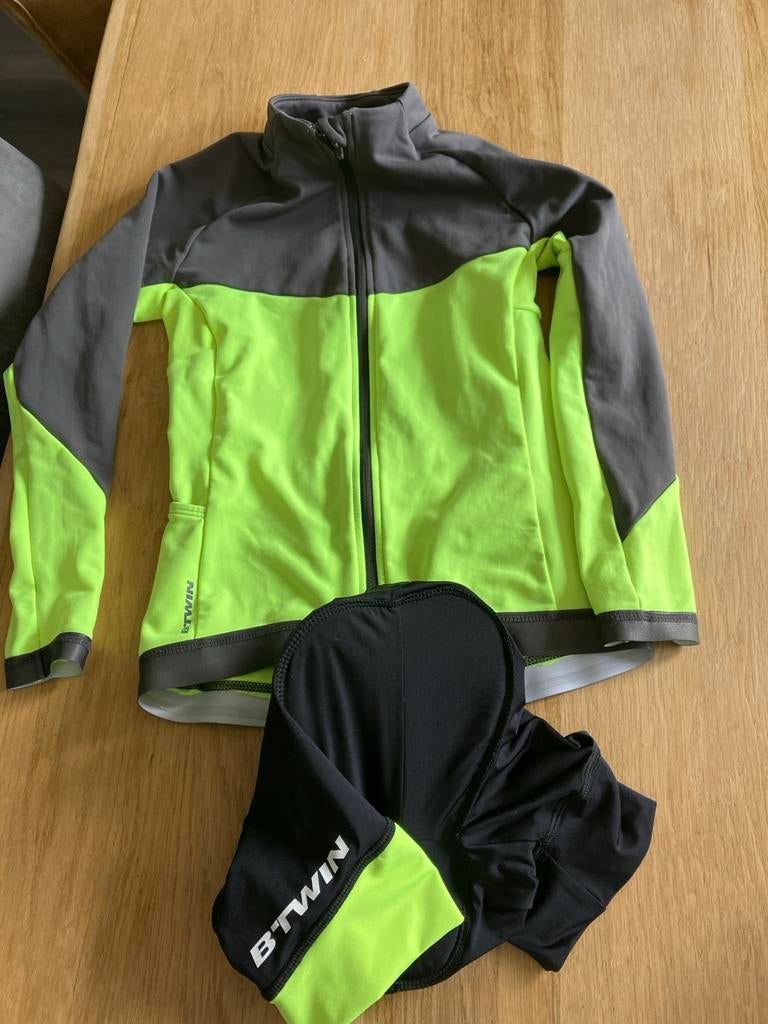 Fiets outfit jasje en broek mt 134-140, Gebruikt, Kinderen, Overige maten, Ophalen of Verzenden