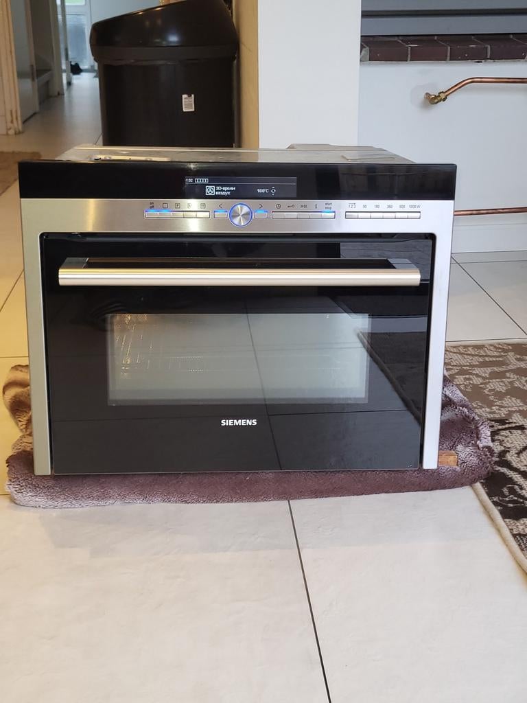 SIEMENS RVS INBOUW COMBI/OVEN/MAGNETRON/ZELFREINIGEN FUNCTI, Ophalen, Zo goed als nieuw, Hete lucht, 45 tot 60 cm