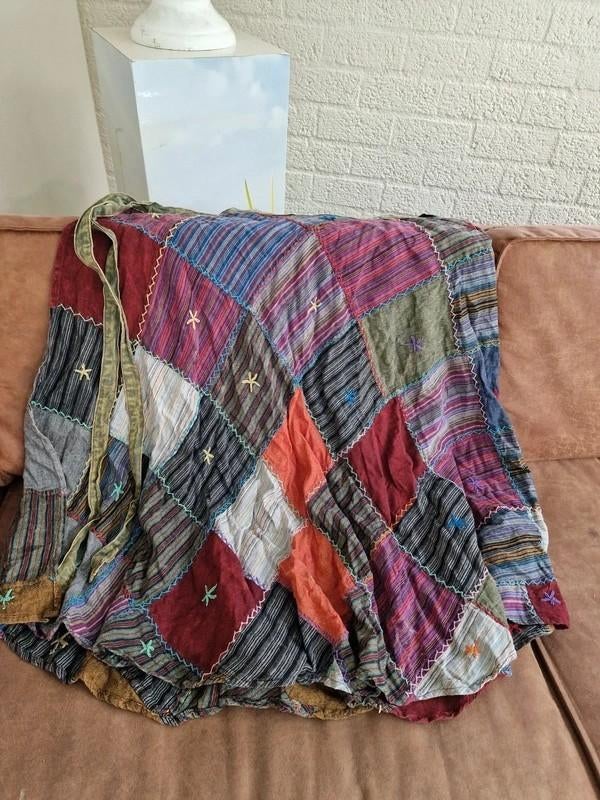 Ganesha wrap doek jurk 100% katoen Nepal boho, Ophalen of Verzenden, Zo goed als nieuw, Onder de knie
