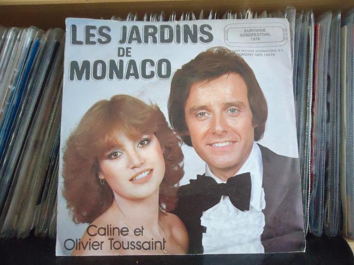 7" Single Caline & Olivier Toussaint - Les Jardens De Monaco, Cd's en Dvd's, Vinyl Singles, Gebruikt, Single, Pop, 7 inch, Ophalen of Verzenden