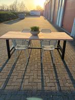 Industriële tuintafel met stalen onderstel | Maatwerk, Tuin en Terras, Tuintafels, Ophalen, Nieuw, Rechthoekig, Hout