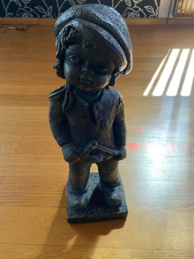 Vintage beeldje jongen met hoed - Decoratie, Ophalen, Gebruikt, Mens