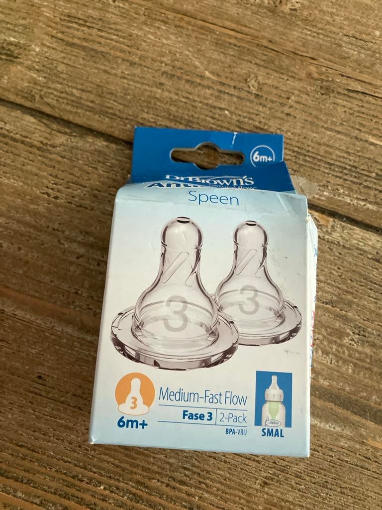 Dr Brown's Spenen Maat 3 (2-pack) - Medium-Fast Flow, Ophalen, Nieuw