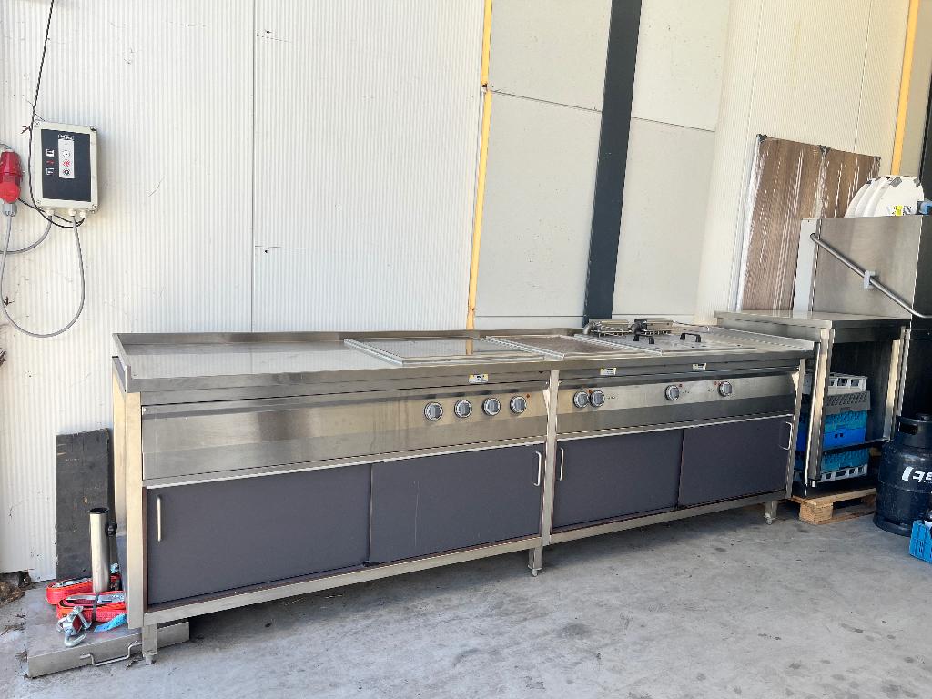 Professionele RVS bakwand, Ophalen, Gebruikt, Fornuis, Frituur en Grillen