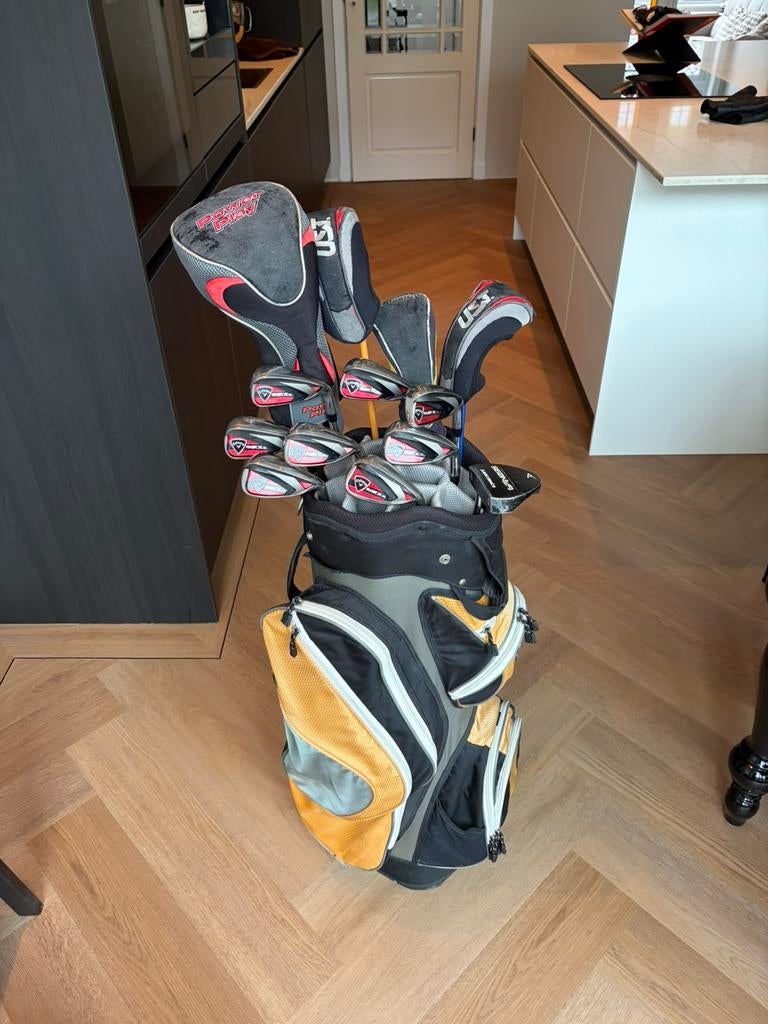 Callaway heren golfset ijzers, driver, houten, putter, tas, Sport en Fitness, Golf, Ophalen of Verzenden, Zo goed als nieuw, Set