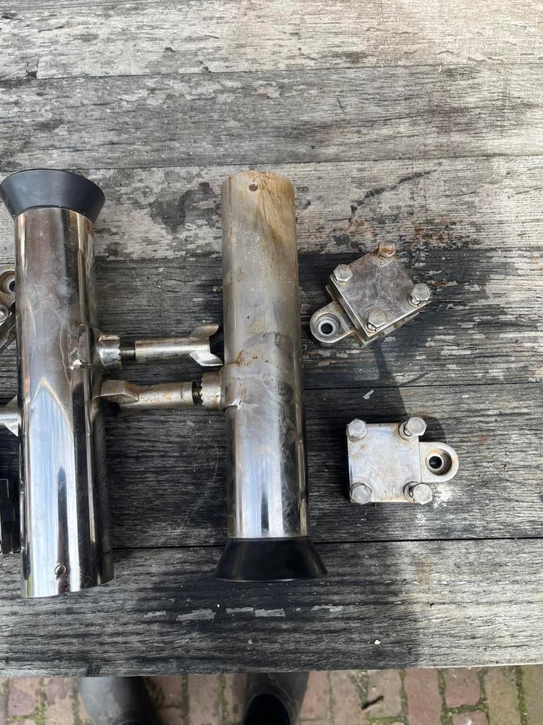 Rvs Hengelsteunen., Watersport en Boten, Ophalen of Verzenden, Zo goed als nieuw