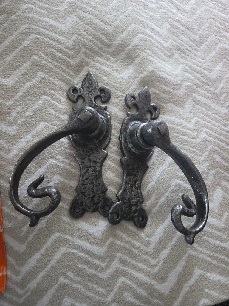 Antieke Vier Deurkruk garnituur, Ophalen of Verzenden, Nieuw, IJzer, Klink of Kruk