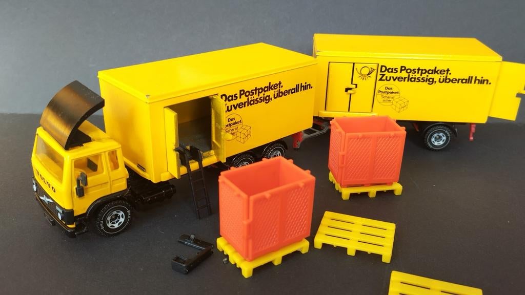 Volvo F12 Turbo 6 Deutsche Post 1:55 Siku Pol, Schlittenbacherstrasse 60 Lüdenscheid Germany, SIKU, Verzenden, Zo goed als nieuw