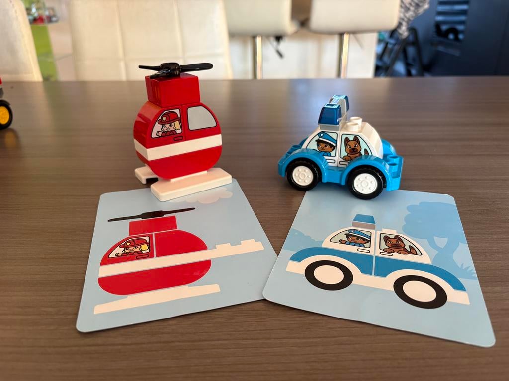 Lego Duplo 10957 Brandweer heli + Politieauto, Ophalen of Verzenden, Duplo