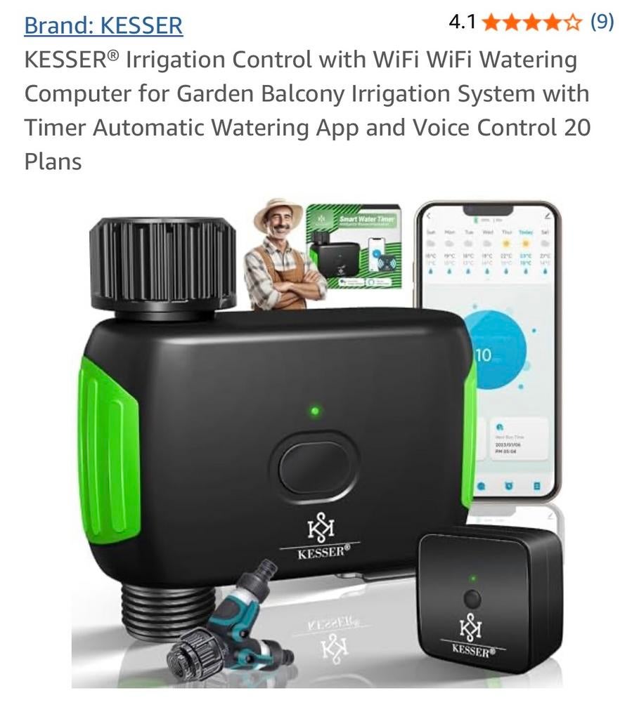 KESSER® Irrigatiebesturing Met Wifi, Irrigatiecomputer Voor Tuin En Balkon Irrigatiesysteem Timer Automatische Irrigatie App Spraakbediening 20 Tijdschema S Grijs 651855776