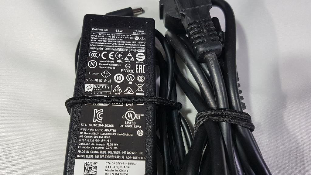 Goedwerkende Dell Oplader, klein pin 65w., Ophalen of Verzenden, Zo goed als nieuw, DELL
