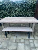 Tuintafel met bankje, Ophalen, Gebruikt, Rechthoekig, Hout