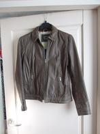 DNR zgan leer stoer jack khaki kleur 40, Maat 38/40 (M), Overige kleuren, Ophalen of Verzenden, Zo goed als nieuw