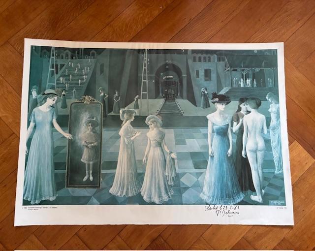 Le Tunnel - Paul Delvaux - gesigneerde print, Antiek en Kunst, Kunst | Overige Kunst, Ophalen of Verzenden