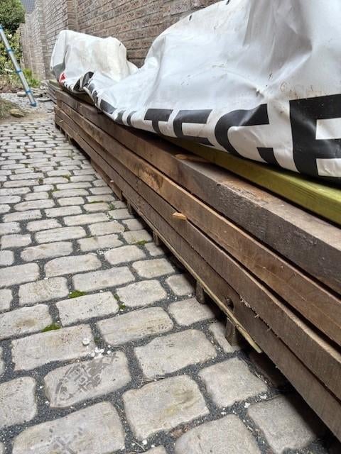 Eiken balk, Ophalen, Gebruikt, 250 cm of meer, Balken