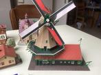 Modelspoor HO molen en huizen, Gebruikt, Gelijkstroom of Wisselstroom, Brug, Tunnel of Gebouw, Ophalen