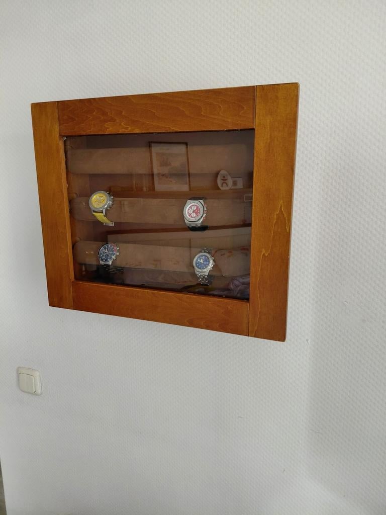 KERSENHOUTEN HORLOGE KASTJE, Huis en Inrichting, Kasten | Vitrinekasten, Ophalen, 50 tot 100 cm, Zo goed als nieuw, Minder dan 100 cm