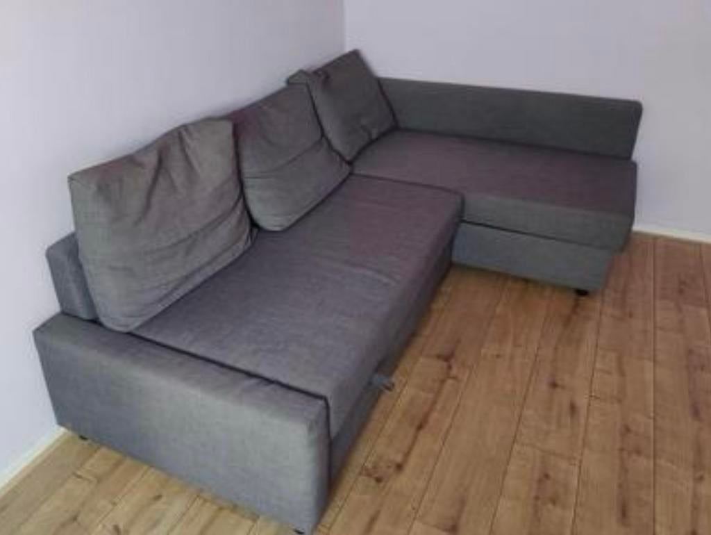 Ikea Friheten hoekbank slaapbank Skiftebo grijs, Ophalen, Gebruikt, 100 tot 125 cm, Driepersoons