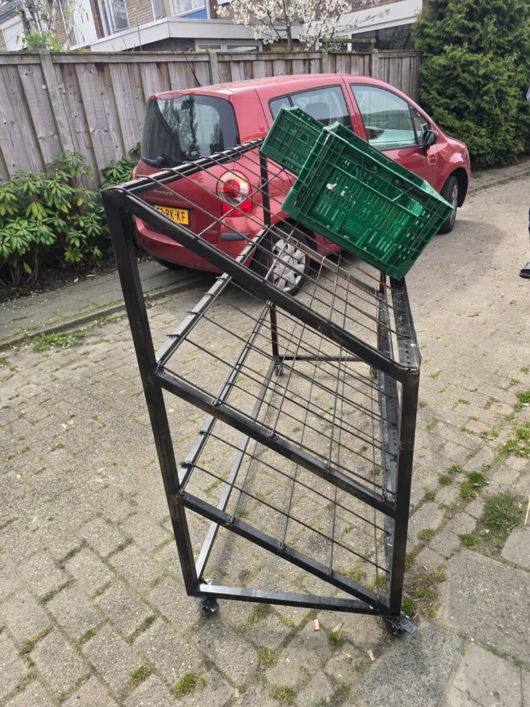 Metalen rek op wielen, Ophalen of Verzenden