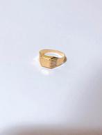 18kt geelgouden schildring, 20 of groter, Heer, Ophalen of Verzenden, Zo goed als nieuw