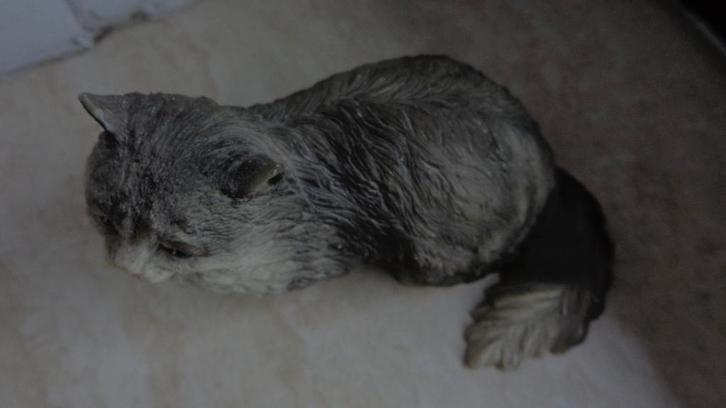 Vintage Kattenbeeldje Castagna Italië, Verzamelen, Beelden en Beeldjes, Zo goed als nieuw, Mens, Ophalen