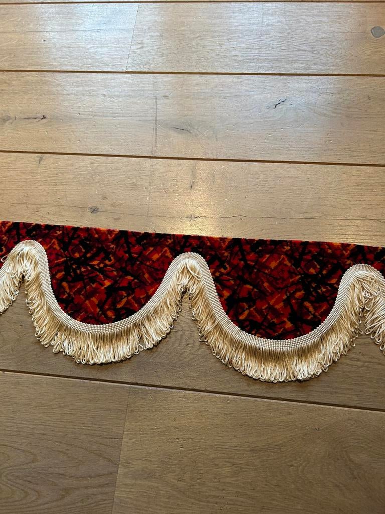 Raamband + gordijnen truckjunkie rood pluche., Auto-onderdelen, Vrachtwagen-onderdelen, Ophalen of Verzenden, Nieuw, Overige merken