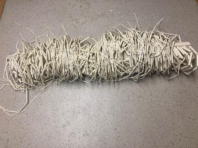 Bamboe vliegengordijn, Ophalen, Gebruikt, Wit, 50 tot 100 cm