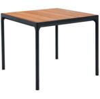 HOUE FOUR tuintafel 90x90 cm zwart met bamboe blad, Tuin en Terras, Tuintafels, Ophalen, Zo goed als nieuw, Vierkant