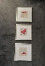 Schilderijen 3 bij elkaar passend: rode bloemen, Ophalen