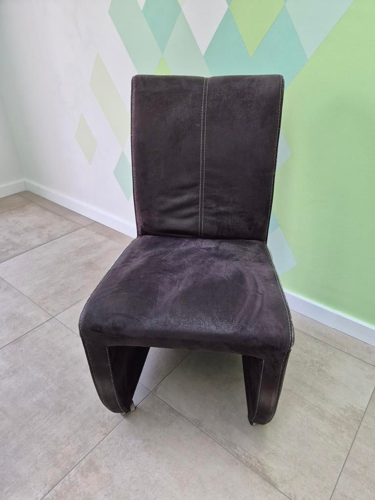 Stoffen eetkamerstoelen met wieltjes, Ophalen, Gebruikt, Zwart, Vier