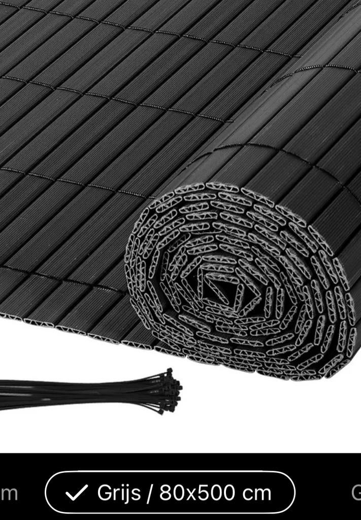 PVC Balkonscherm of tuinscherm 80 x 500 nieuw in verpakking, Ophalen, Kunststof, Nieuw, 200 cm of meer