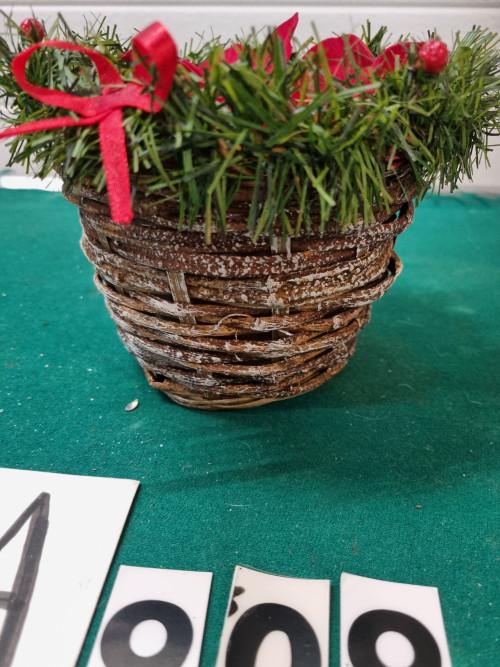 mandje met kerstroos rood [a909], Ophalen of Verzenden, 'T Olde Gre-j, Info@toldegrej.nl, Endepoelstraat 20f Didam