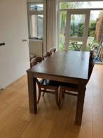 Mooie teak tafel met 6 stoelen, Ophalen, Gebruikt, 4 tot 6 stoelen