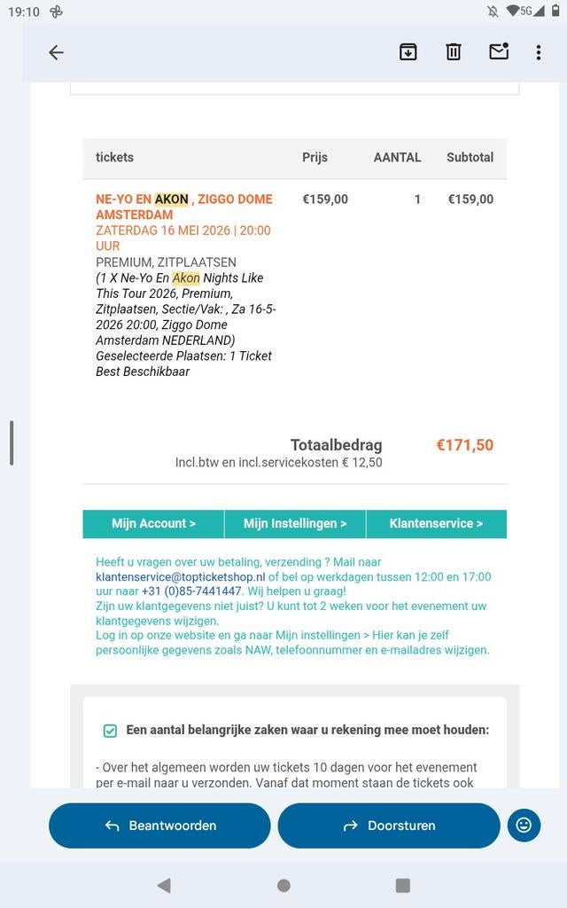 1 zitplaats Akon Ne-yo 16 mei