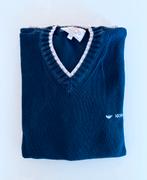 Armani Jeans V-hals Trui - Donkerblauw met Wit Detail - M, Ophalen, Gedragen, Blauw, W32 (confectie 46) of kleiner