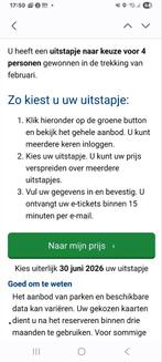Tickets voor 4 personen! Zie mogelijkheden!, Tickets en Kaartjes, Twee personen, Overige soorten