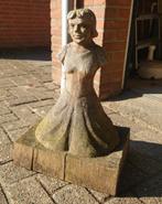 ~1950 Zwaar houten beeld, meisje, Ophalen of Verzenden