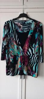 Frank Walder top zwart-meerkleurig maat 44 zgan, Kleding | Dames, Tops, Zwart, Maat 42/44 (L), Ophalen of Verzenden, Zo goed als nieuw