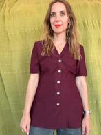 Vintage blouse / shirt - Bordeaux rood - 36/38, Hg, Hgv, Ophalen of Verzenden, Maat 36 (S)