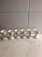 Eierdopjes 6 stuks Bavaria,  Edelstein, bloemen, gouden rand, Antiek en Kunst, Ophalen of Verzenden