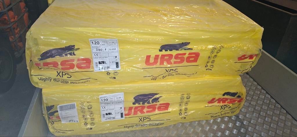 PARTIJ NIEUWE URSA XPS DRUKVASTE ISOLATIE., Dakisolatie, 10 tot 15 m², Nieuw, Hardschuim (Pir)