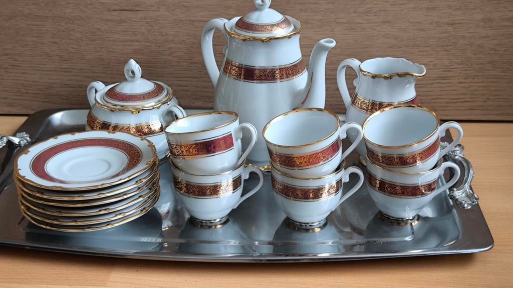 Haas & Czjzek Czechoslovakia vintage coffie set TOP STAAT, Ophalen of Verzenden