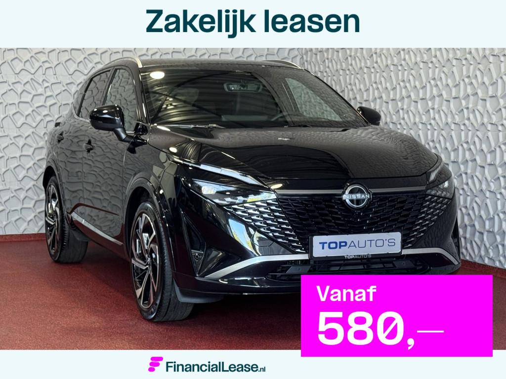 Nissan QASHQAI 1.3 MHEV 160PK TEKNA PLUS BOSE 20''LMV LEER A, 12 maanden, 4 cilinders, 160 pk, Zwart