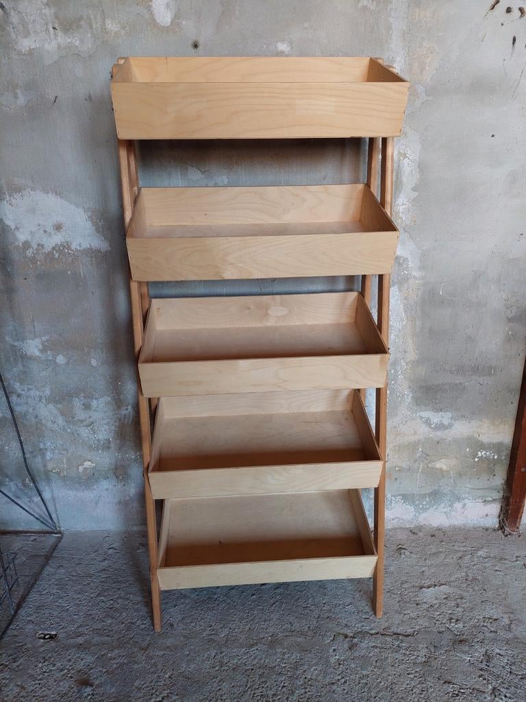 Houten rek met 5 bakken - 144x63x30 cm, Ophalen