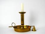 Grote messing blaker kandelaar met kaarsendover, Ophalen of Verzenden, Koper of Brons