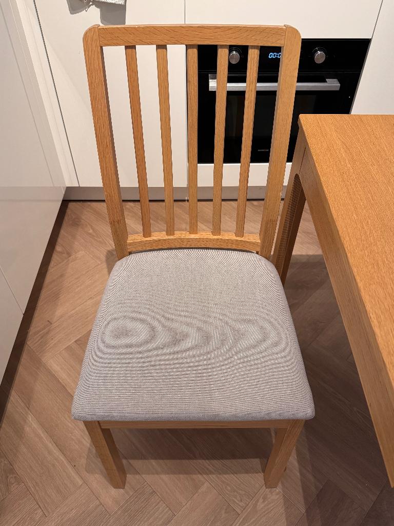 IKEA EKEDALEN tafel + 2 stoelen (eik / lichtgrijs), Huis en Inrichting, Ophalen, 100 tot 150 cm, 50 tot 100 cm, Zo goed als nieuw