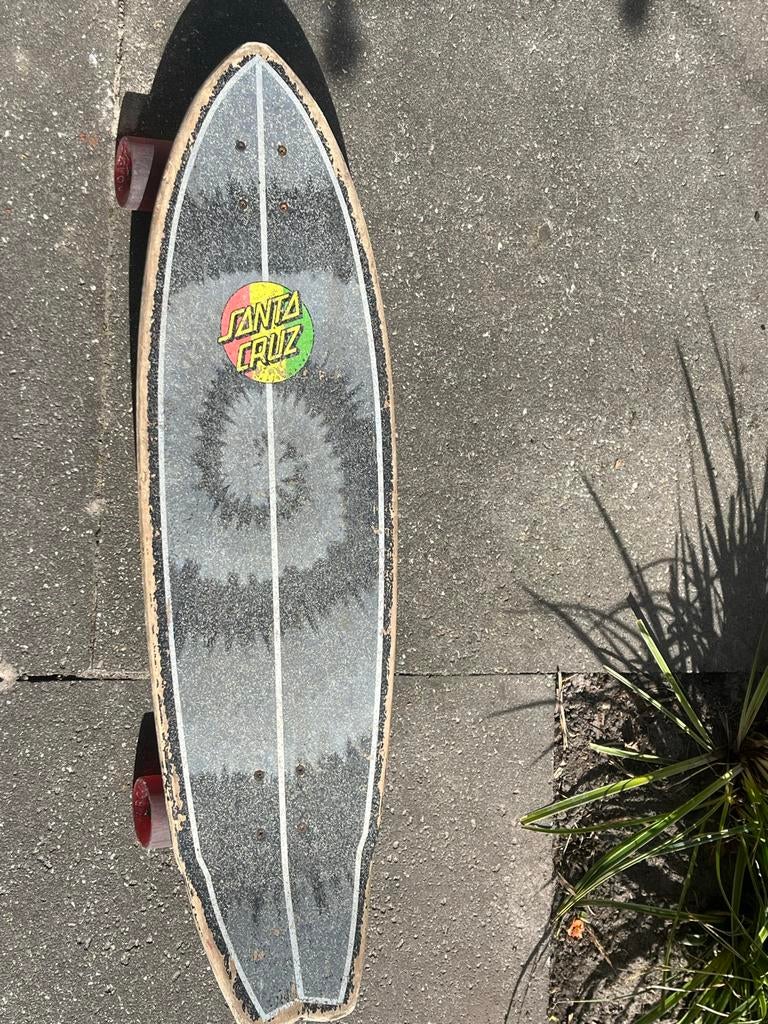 Santa Cruz longboard met leeuwenkop, Sport en Fitness, Skateboarden, Ophalen, Gebruikt, Skateboard, Longboard